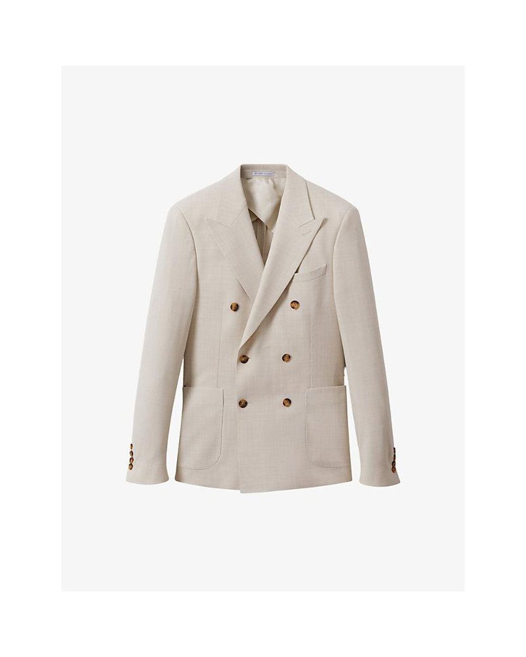 Reiss White Belmont Slim-Fit Stretch Woven-Blend Blazer for men