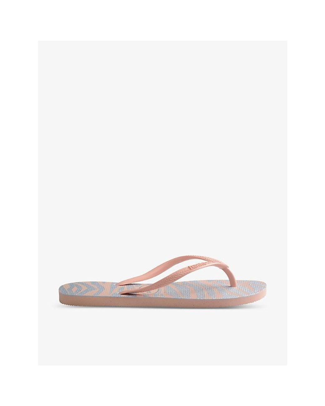 Havaianas Pink Slim Zebra-Print Rubber Flip-Flops