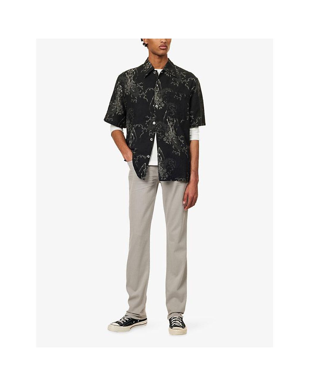 PAIGE Gray Transcend Federal Slim Straight-Leg Stretch-Denim Jeans for men