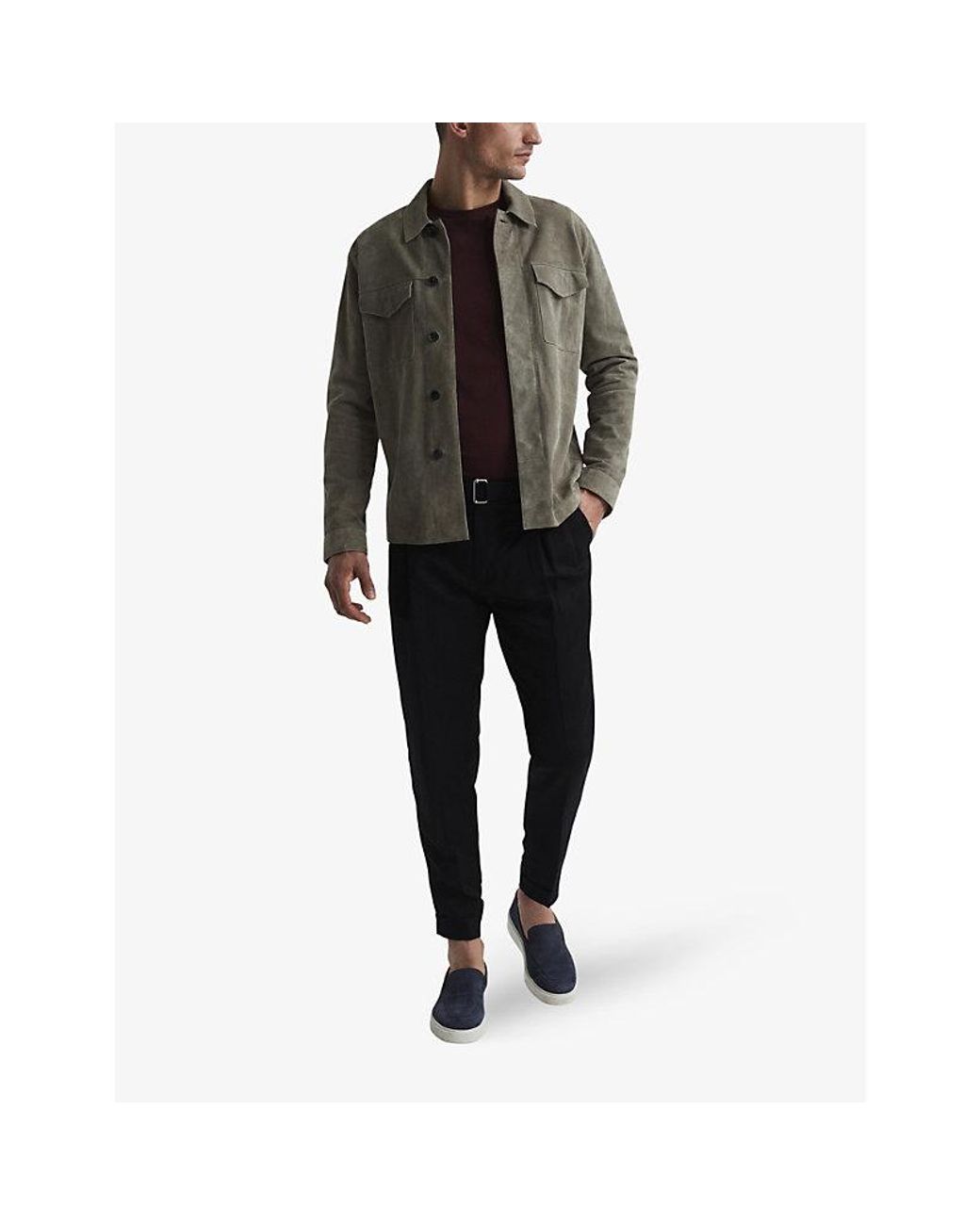 Reiss Purple Bless Crewneck Cotton-Jersey T-Shirt for men