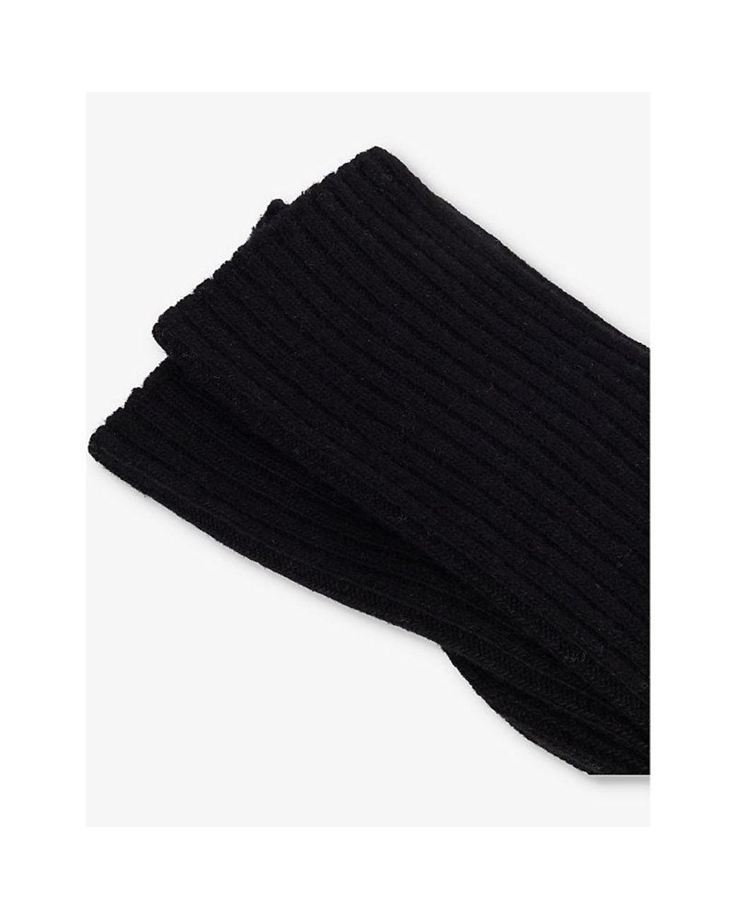 Falke Black Cosy Wool Ribbed Knit Socks