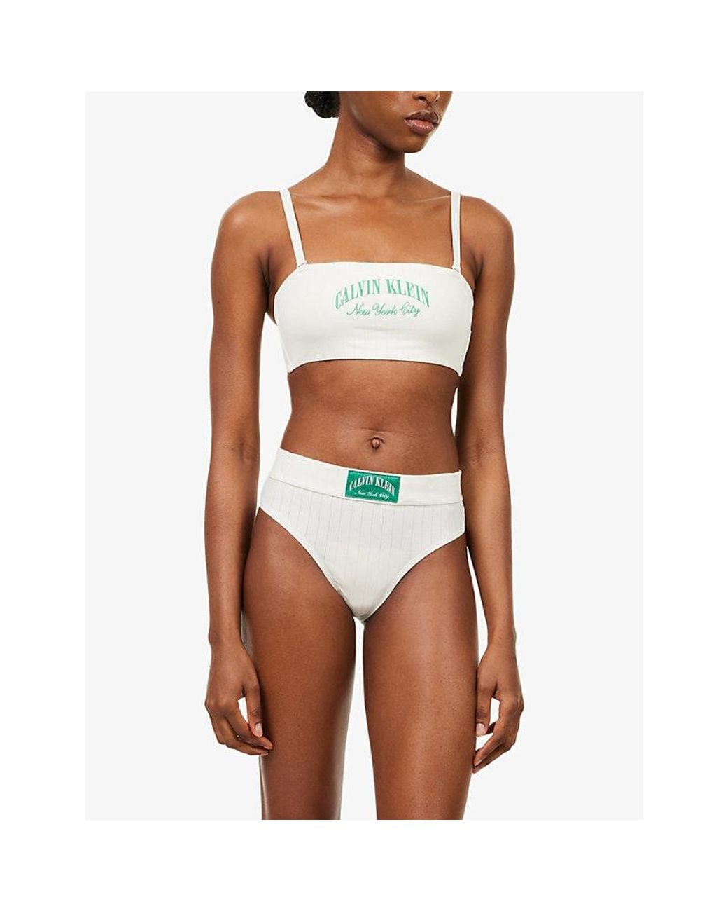 Calvin Klein Green Heritage Classic Stretch-Cotton Thong