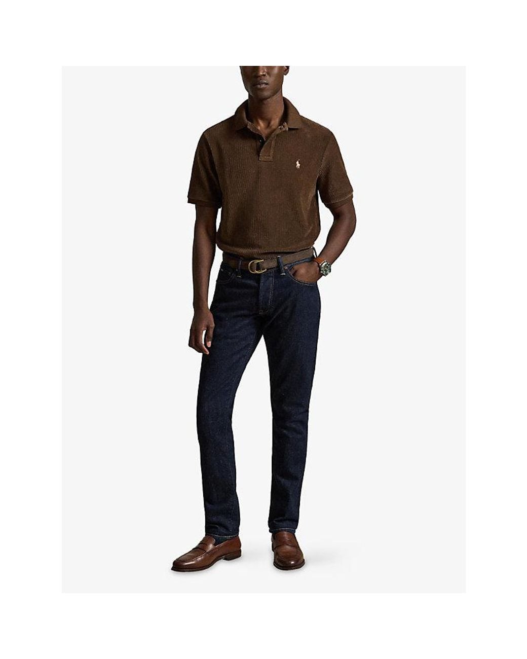Polo Ralph Lauren Brown Corduroy Cotton-Blend Polo Shirt for men