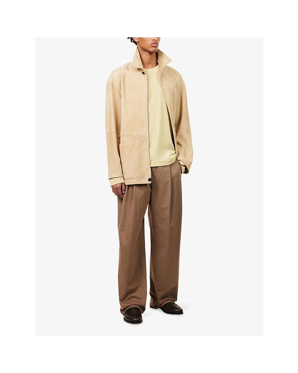 The Row Natural Vilmo Zip-Through Suede Jacket for men