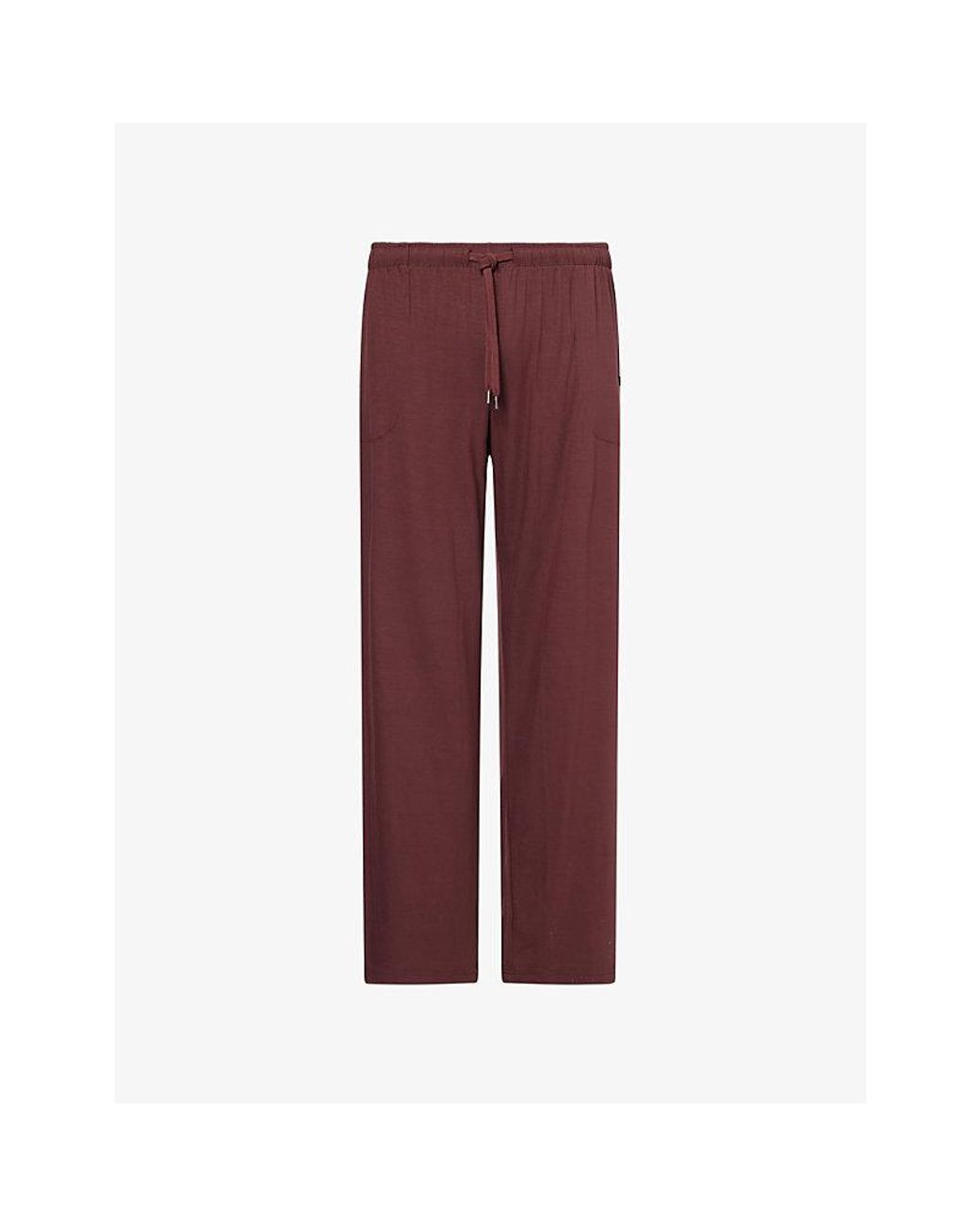 Derek Rose Red Basel 25 Modal-Jersey Trousers for men
