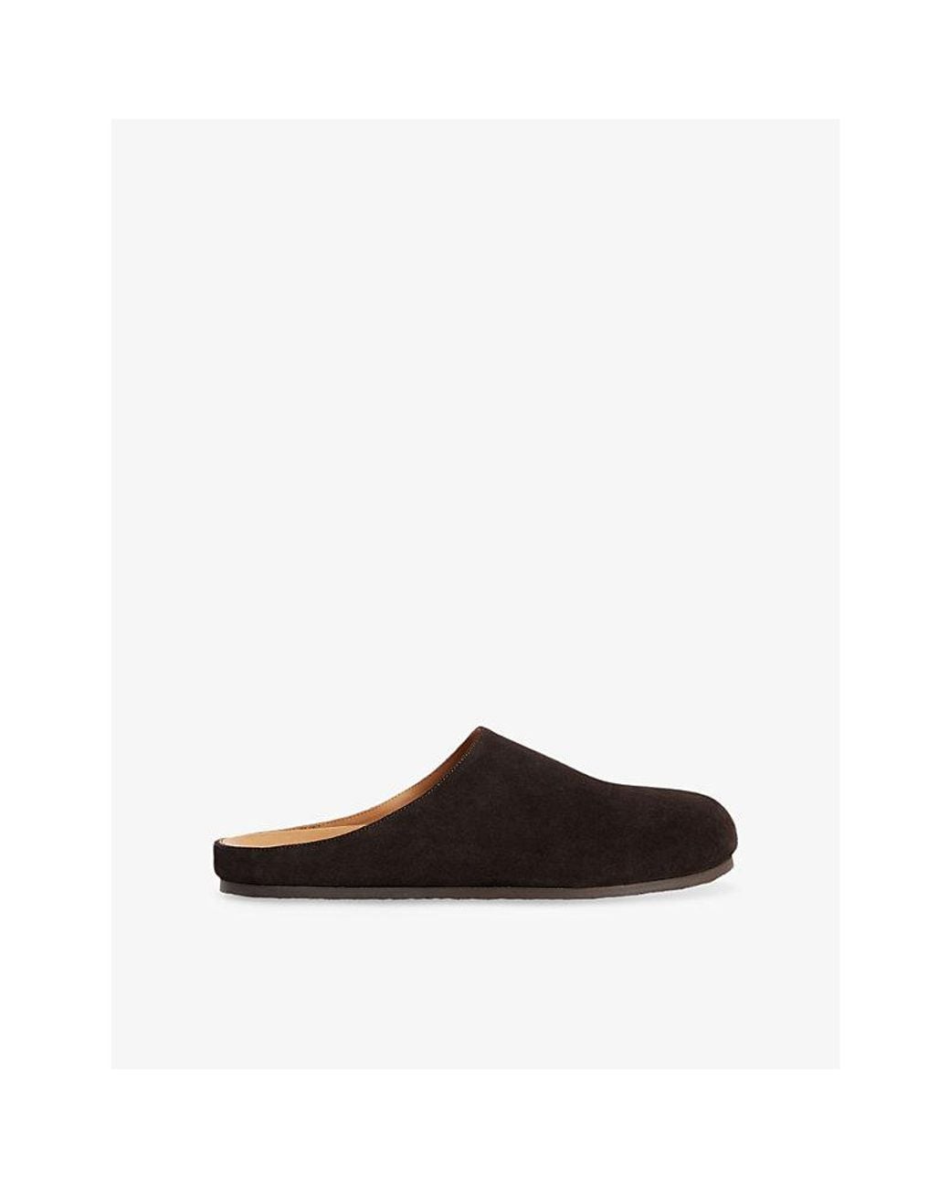 Sandro Black Round-Toe Suede Mules for men