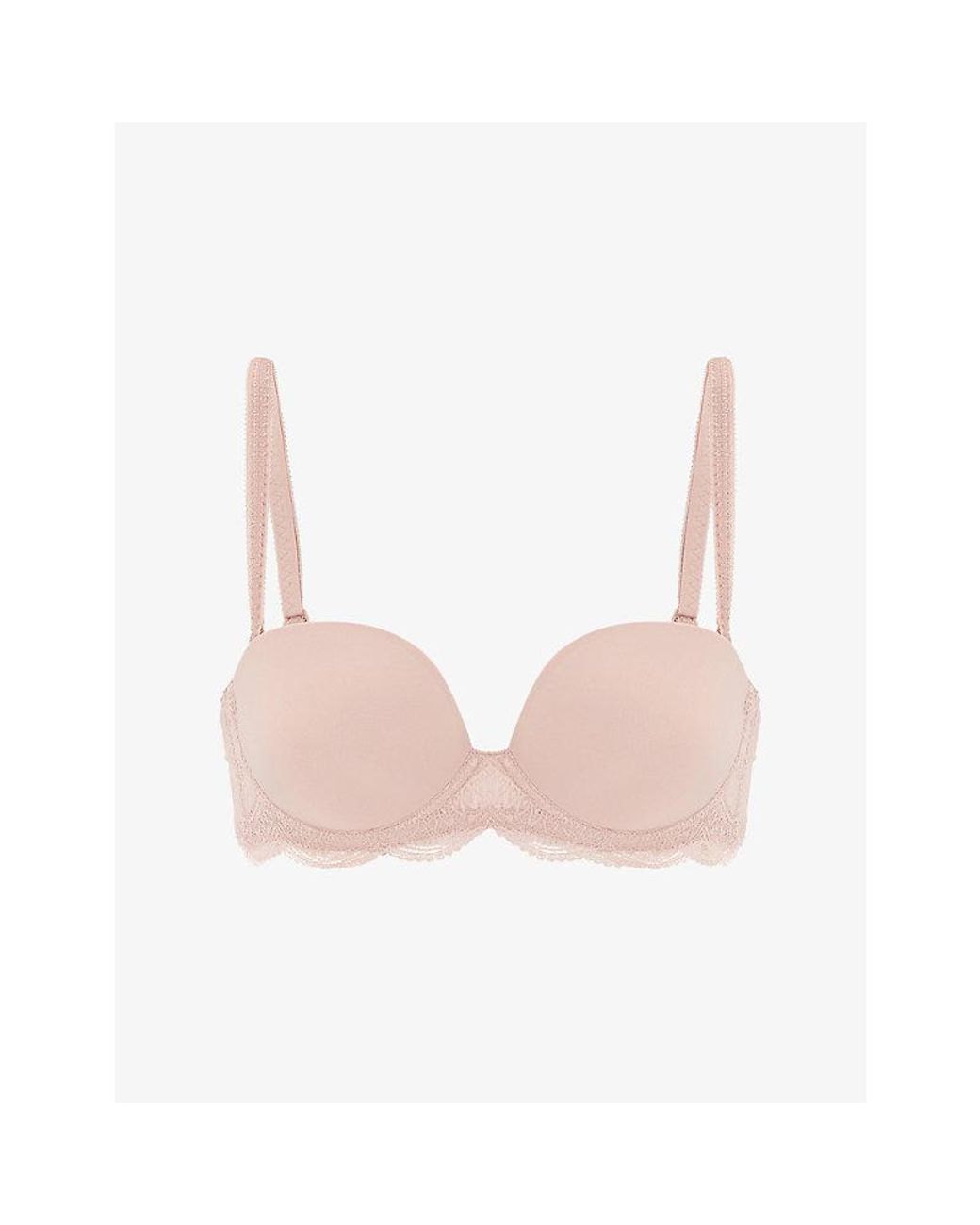 Simone Perele White Karma Scallop-Trim Stretch-Woven Plunge Bra
