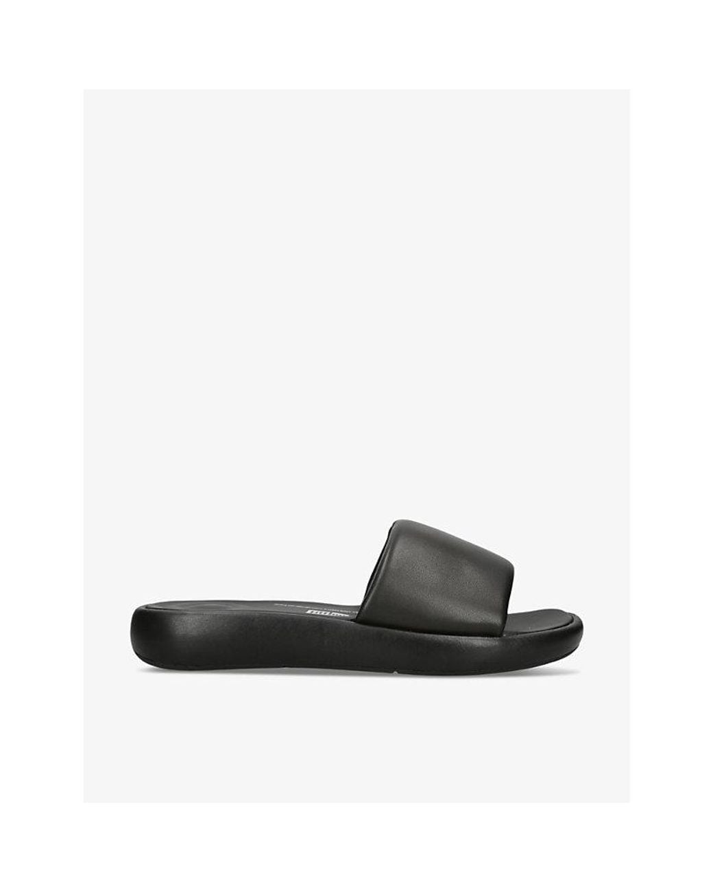 FitFlop - IQushion Adjustable Buckle Leather Slide Black