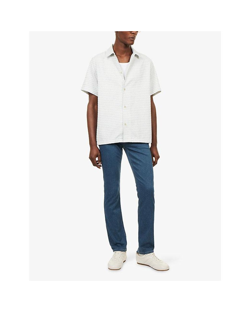 PAIGE Blue Federal Straight-Leg Slim-Fit Stretch-Denim Jeans for men
