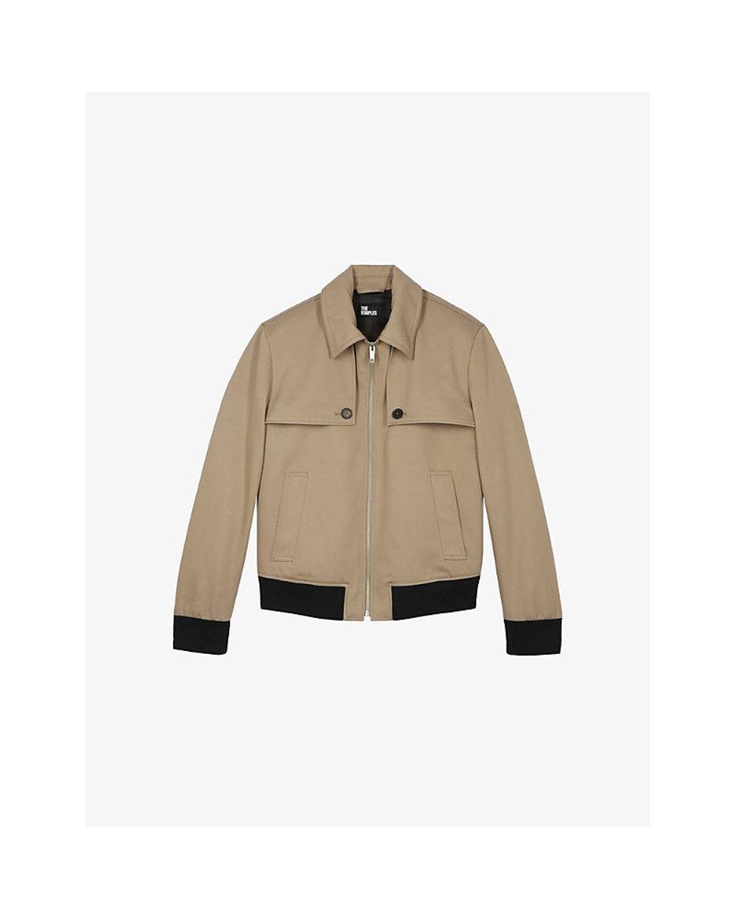 The Kooples Natural Side-Pocket Zip-Up Cotton Jacket for men