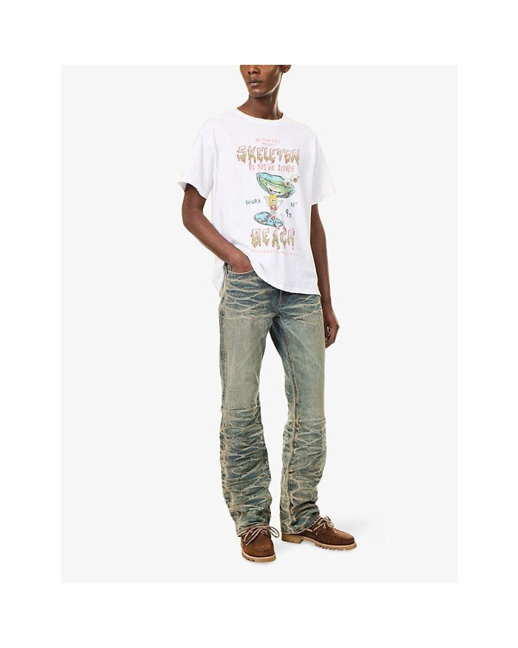 GALLERY DEPT. White Don'T Die Graphic-Print Cotton T-Shirt for men