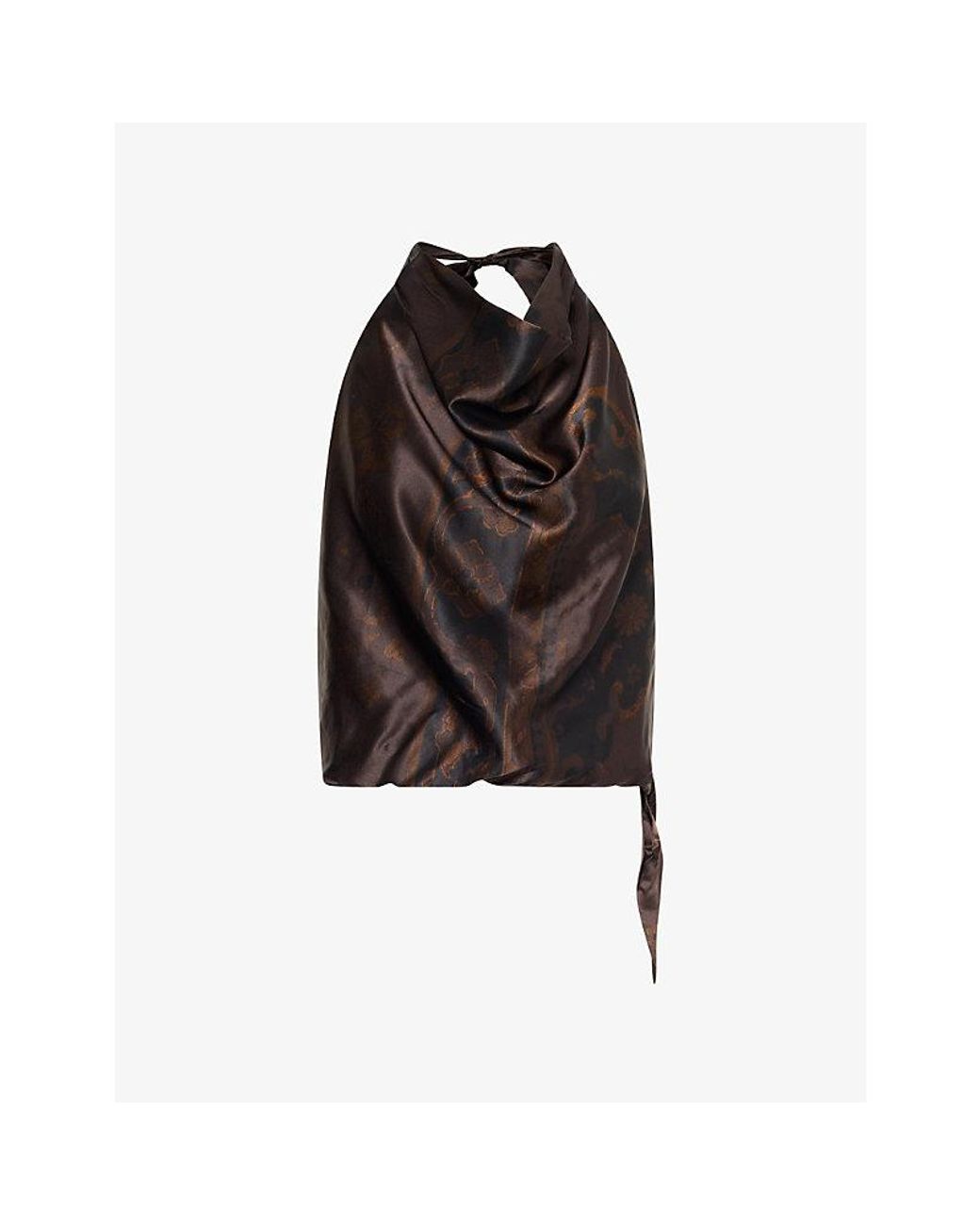 Reformation Black Jony Cowl Silk Top