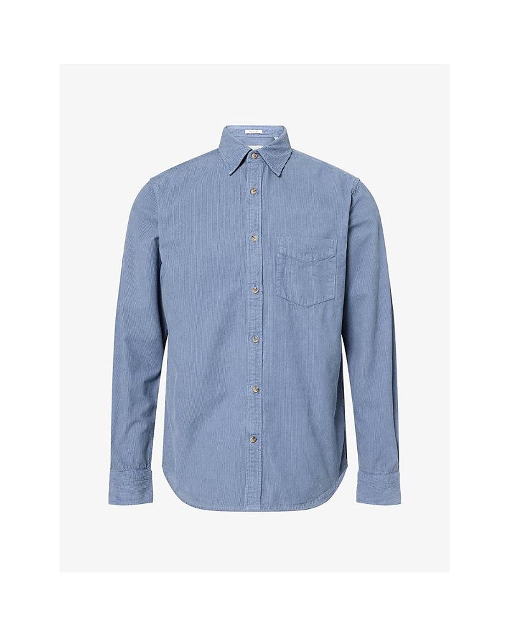 Gant Blue Garment-Dyed Regular Corduroy Shirt for men