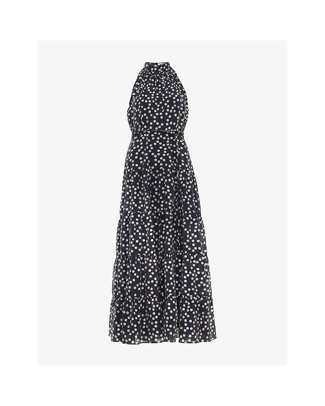 Phase Eight Blue X Goodwood Racecourse Nita Lyocell-Blend Maxi Dress