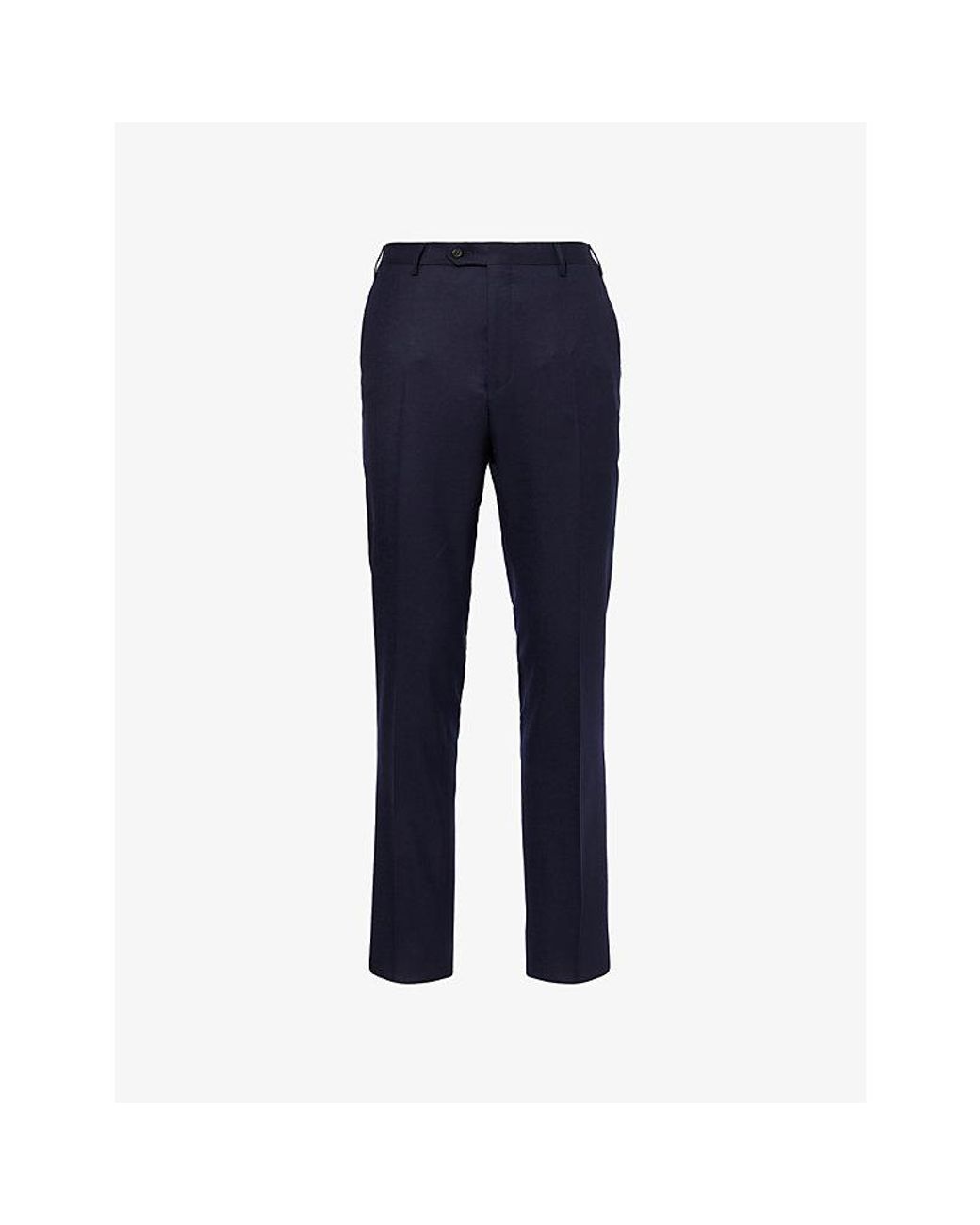 Corneliani Blue Tailored Straight-Leg Wool Trousers for men