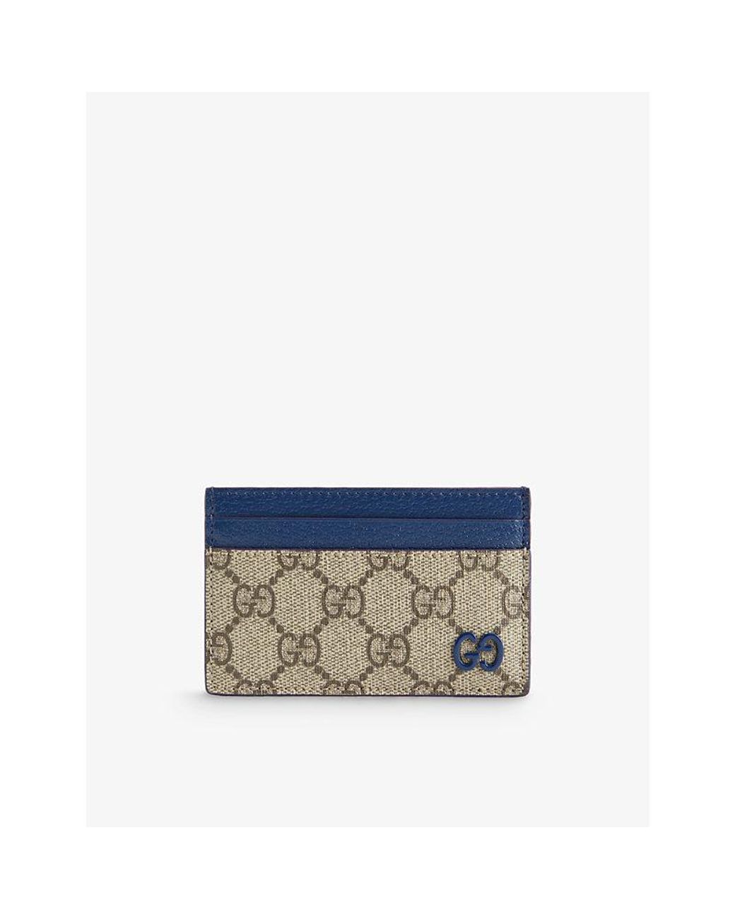 Gucci Monogramembellished Coatedcanvas Card Holder in Blue for Men Lyst