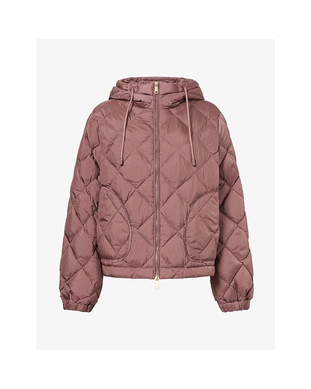 Weekend by Maxmara Red Hooded Quilted Shell-Down Jacket