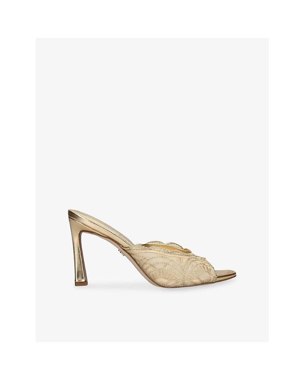 Sam Edelman Natural Iva Lace Heeled Mules