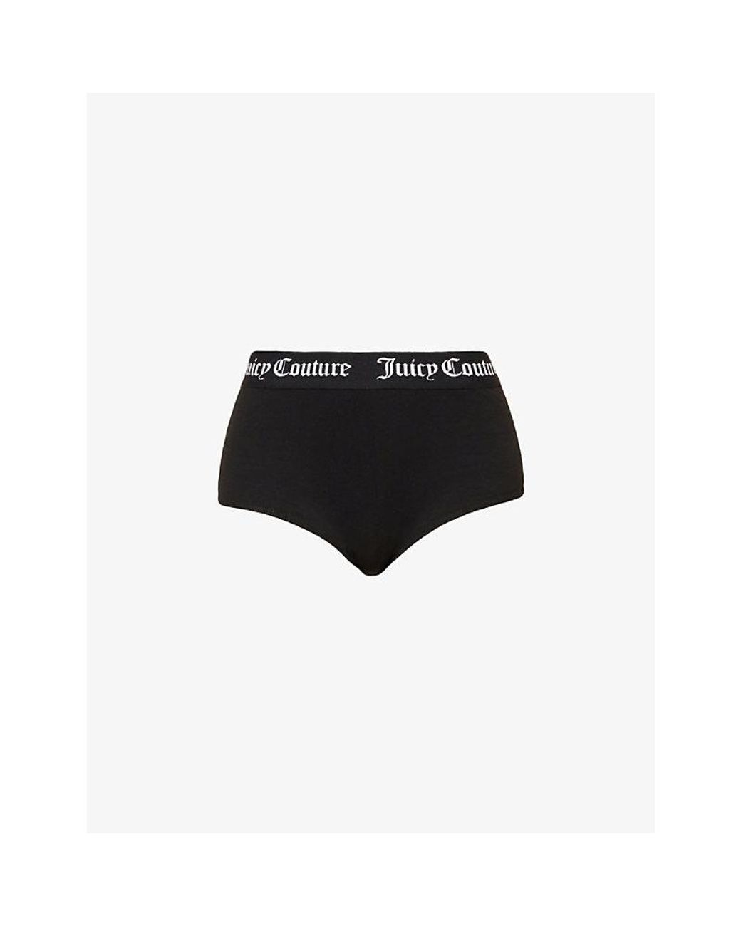 Juicy Couture Christie Logo-print Stretch-cotton Boxers in Black