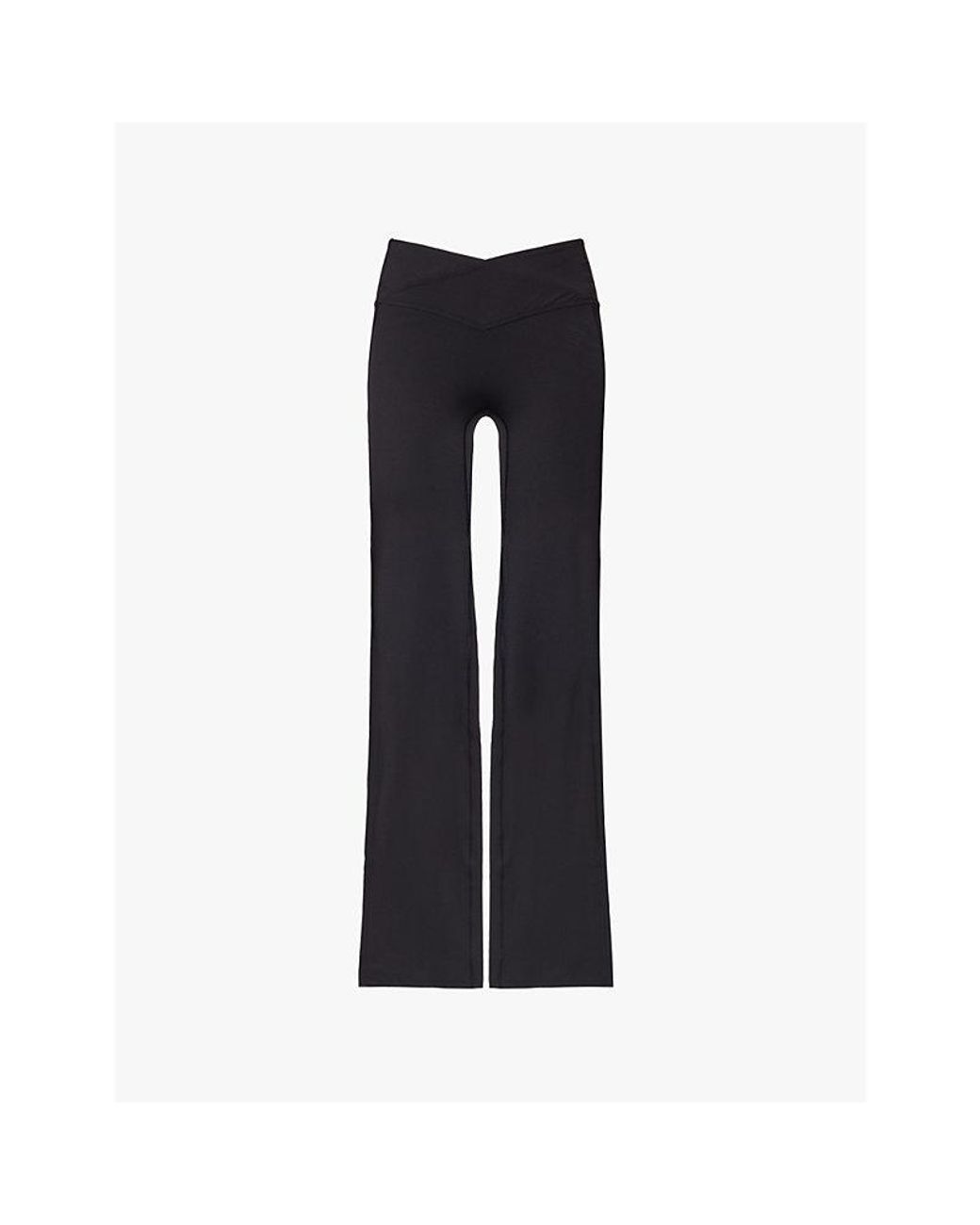 GYMSHARK Blue Crossover Waist Flared-Leg Regular Stretch-Woven Leggings