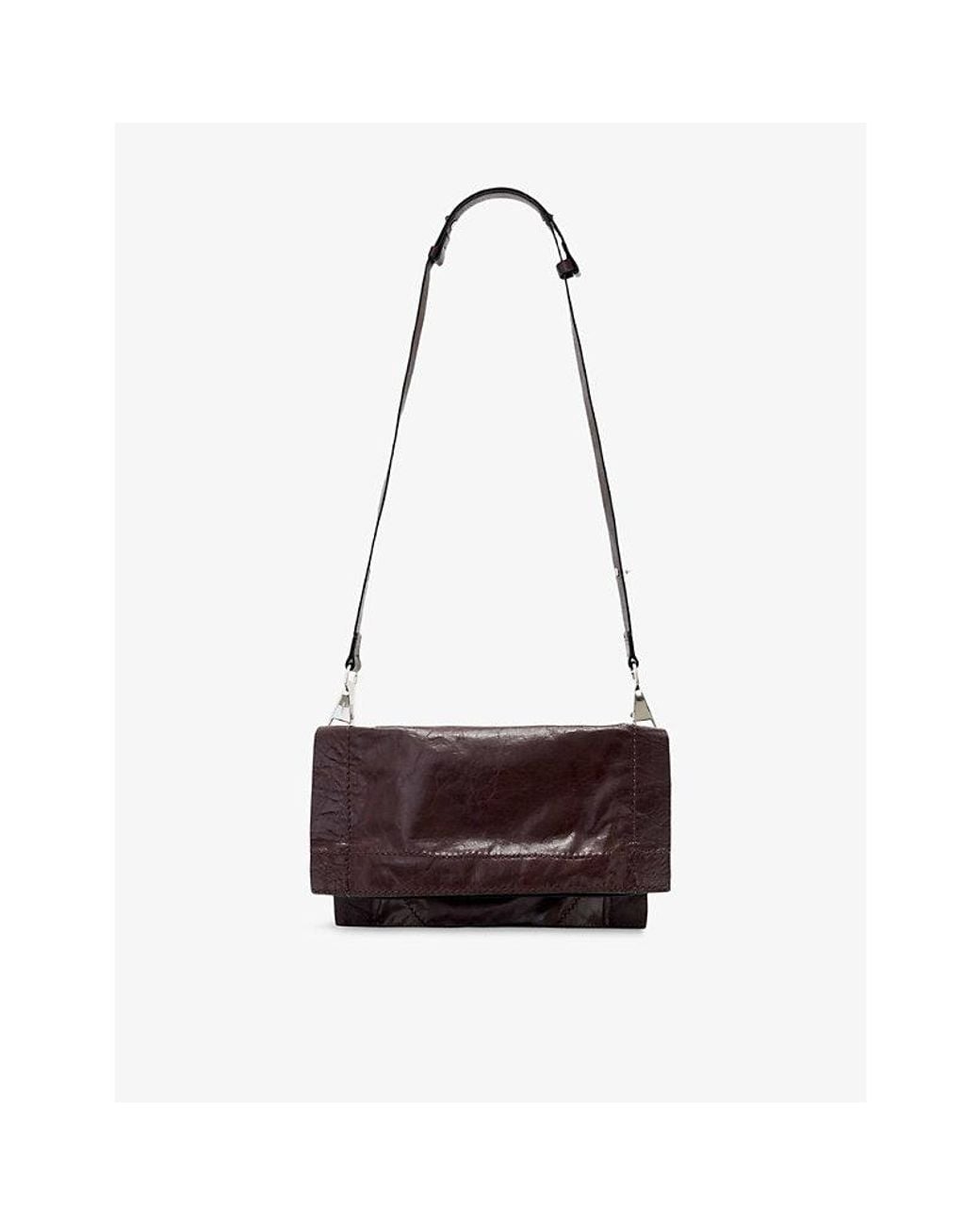 AllSaints Red Lutece Small Leather Cross-Body Bag