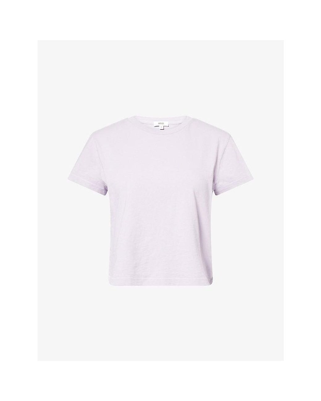 Agolde Purple Adine Shrunken Cotton T-Shirt