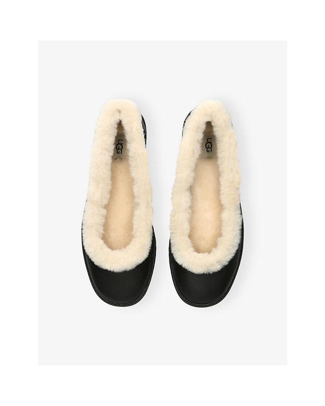UGG Zora Leather Ballet Flats in Black | Lyst UGG Zora Leather Ballet Flats in Black | Lyst