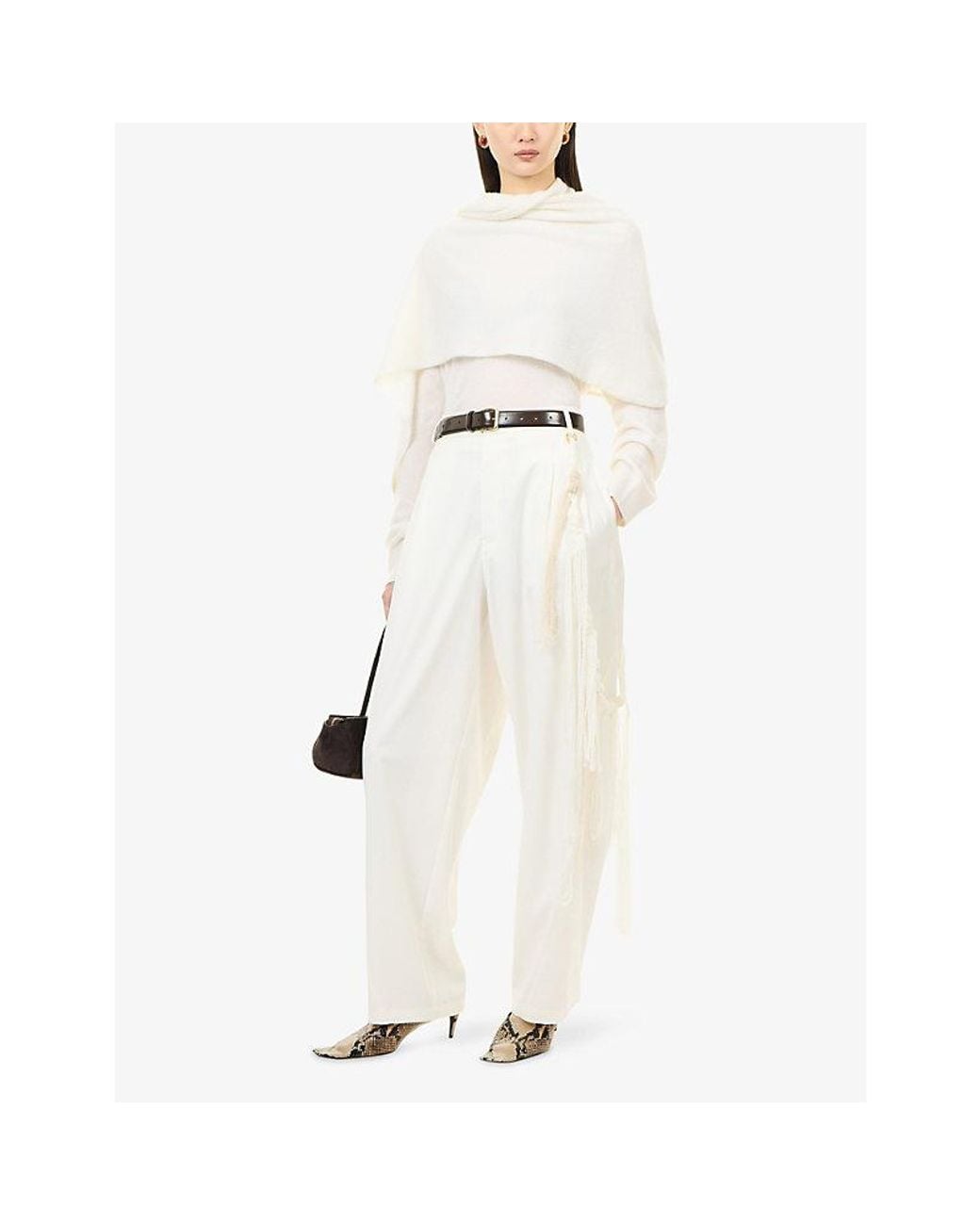 DARKPARK White Phebe Wide-Leg Woven Trousers