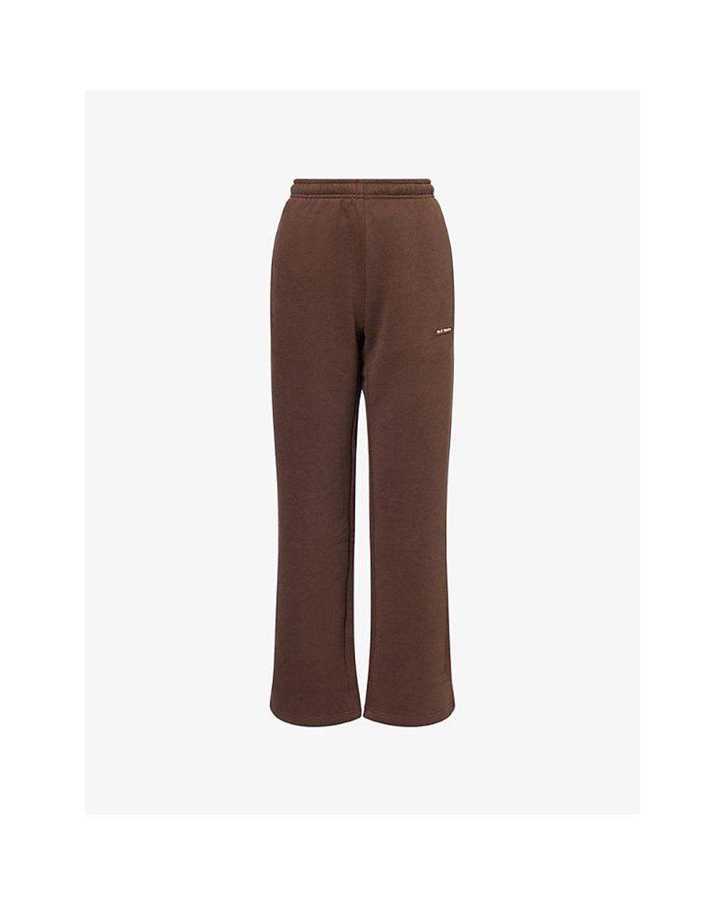 Ru & Rocka Brown Core Straight-Leg Cotton-Jersey Jogging Bottoms