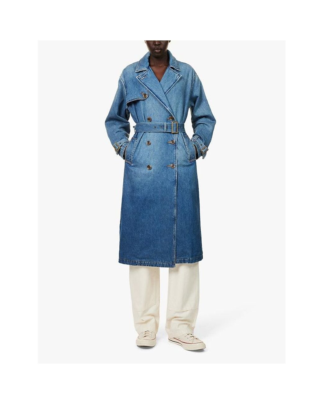 Levi s Spade Double Breasted Relaxed Fit Denim Trench Coat in Blue Lyst UK