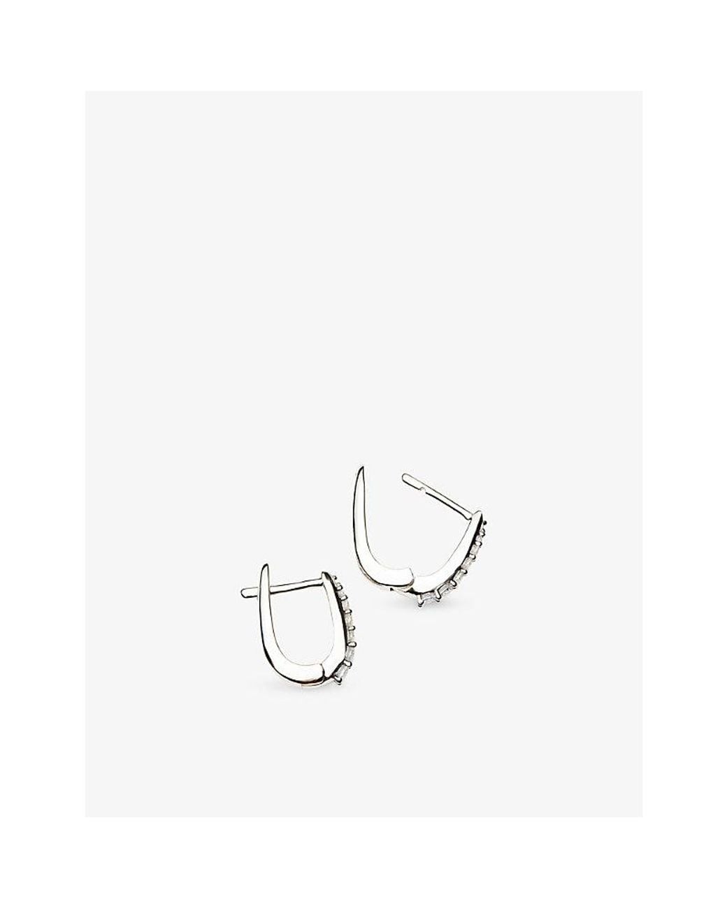 Missoma White Pavé Claw Sterling- Plated Brass Huggies