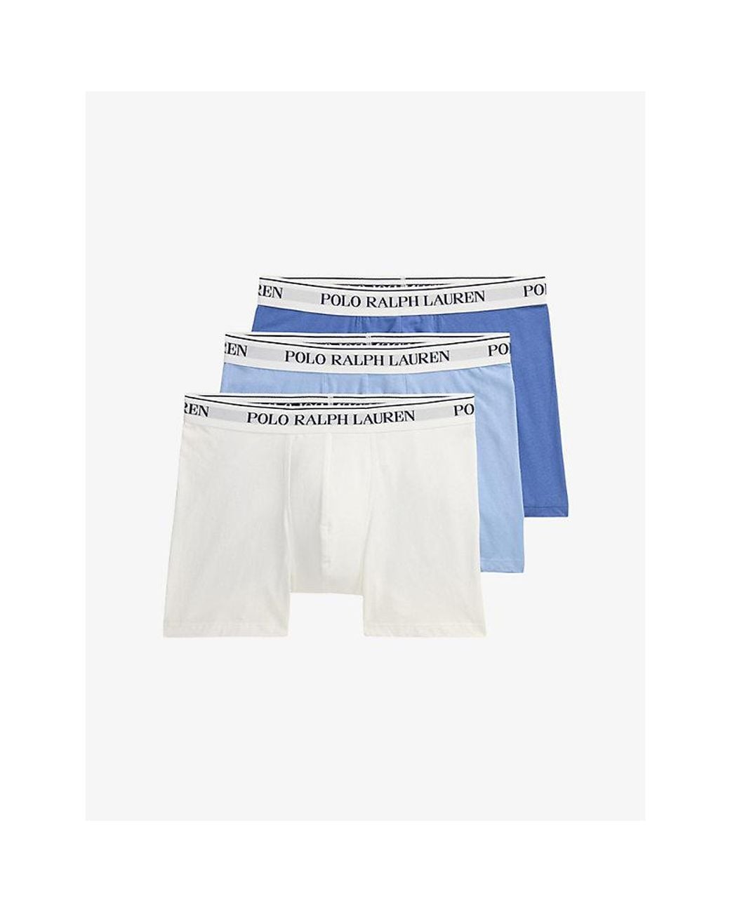 Polo Ralph Lauren Blue Branded Set Of Three Stretch-Cotton Boxer Briefs for men