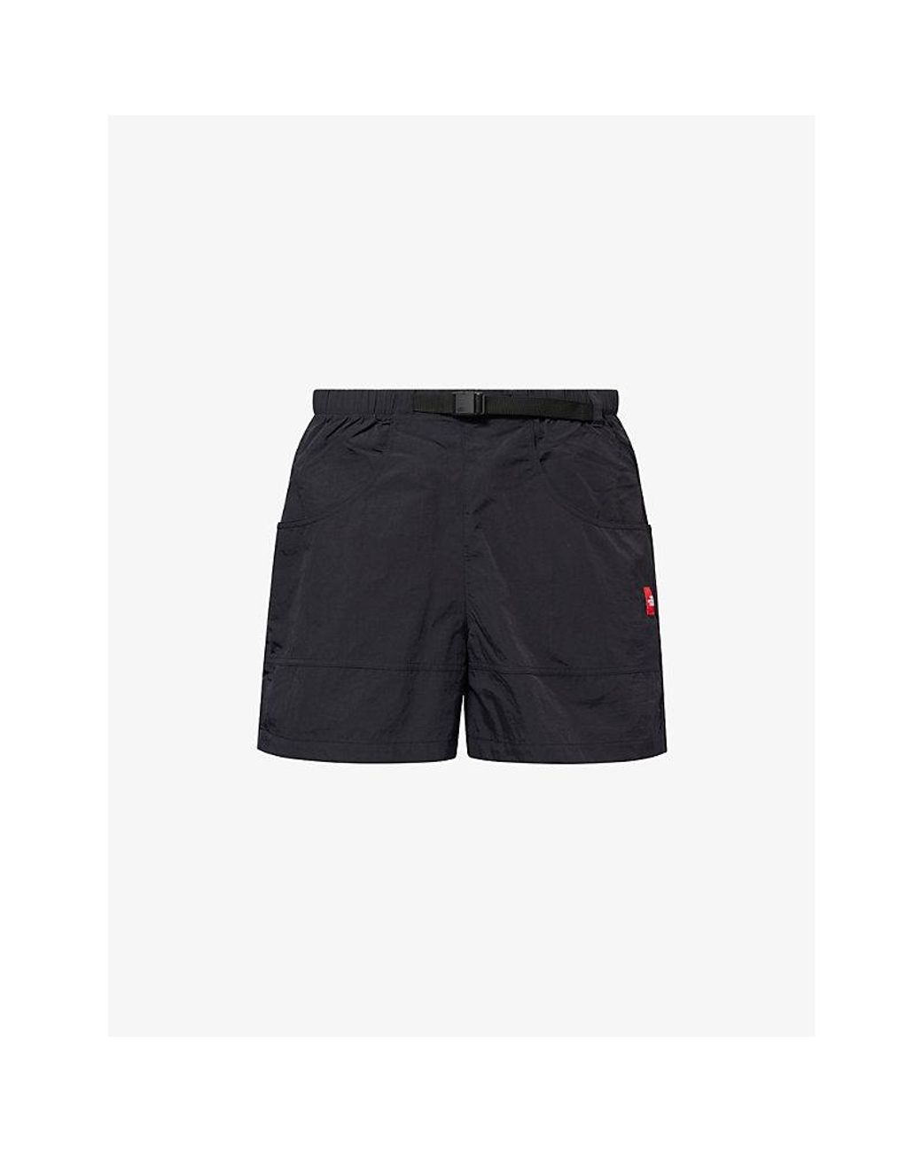 The North Face Black Belted Logo-Patch Woven Shorts for men