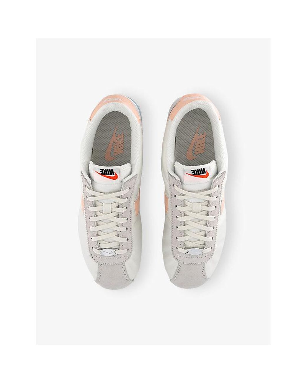 Nike White Cortez Woven And Suede Low-Top Trainers