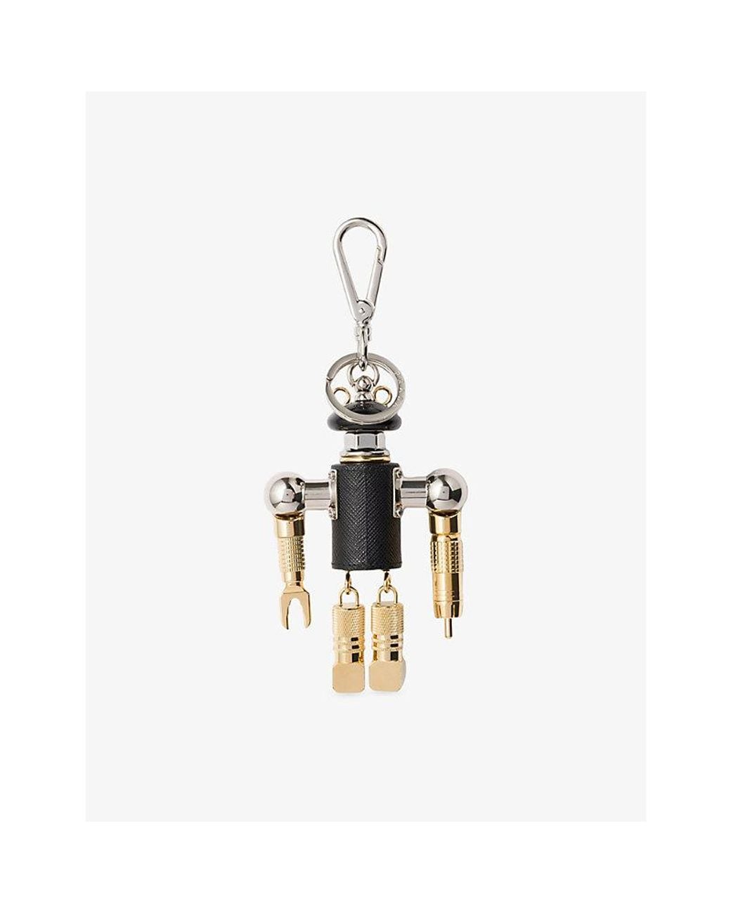 Prada Metallic Robot Saffiano Leather Bag Charm