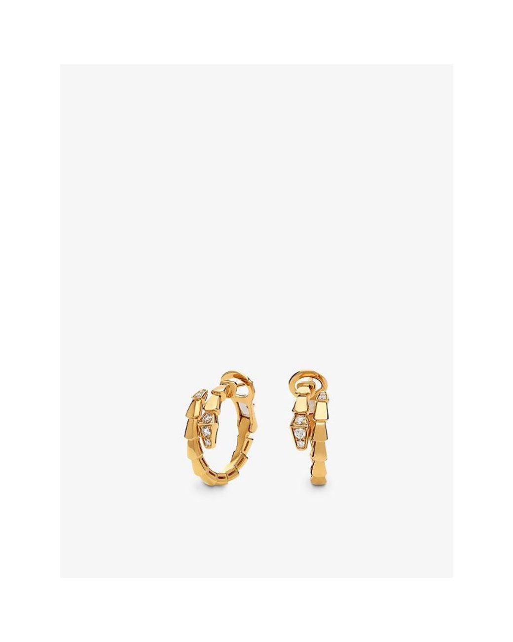 BVLGARI Metallic Serpenti Viper 18Ct- And 0.18Ct Diamond Hoop Earrings
