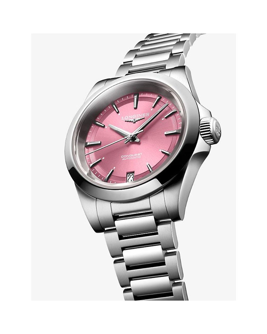 Longines Pink L3.430.4.99.6 Conquest Stainless-Steel Automatic Watch
