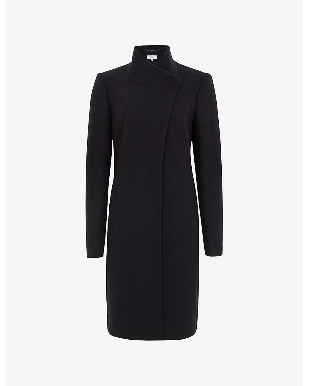 mia wool blend mid length coat