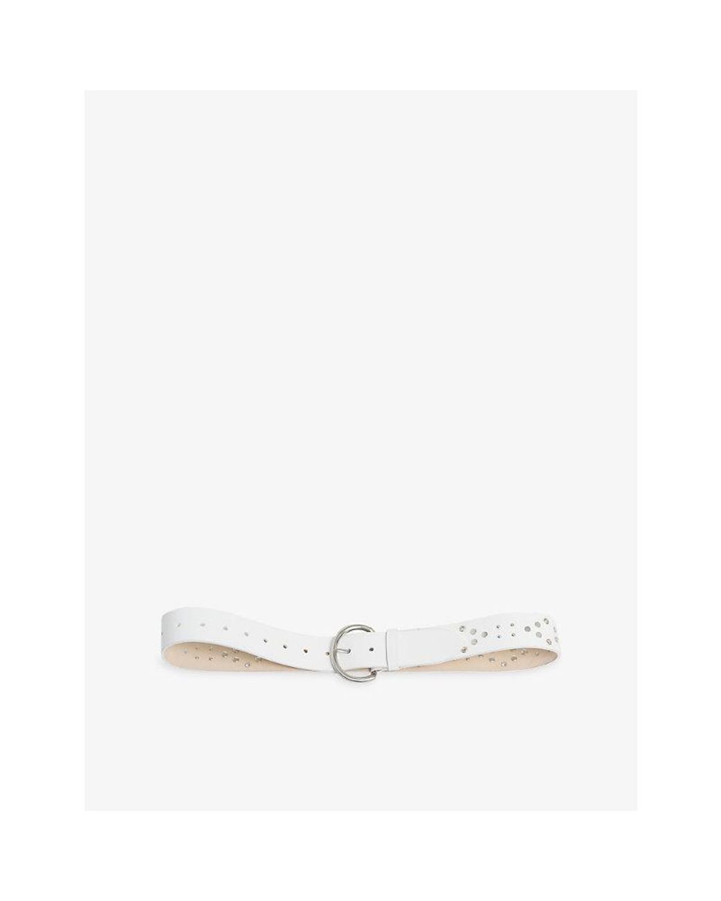 Marni White Studded Leather Belt
