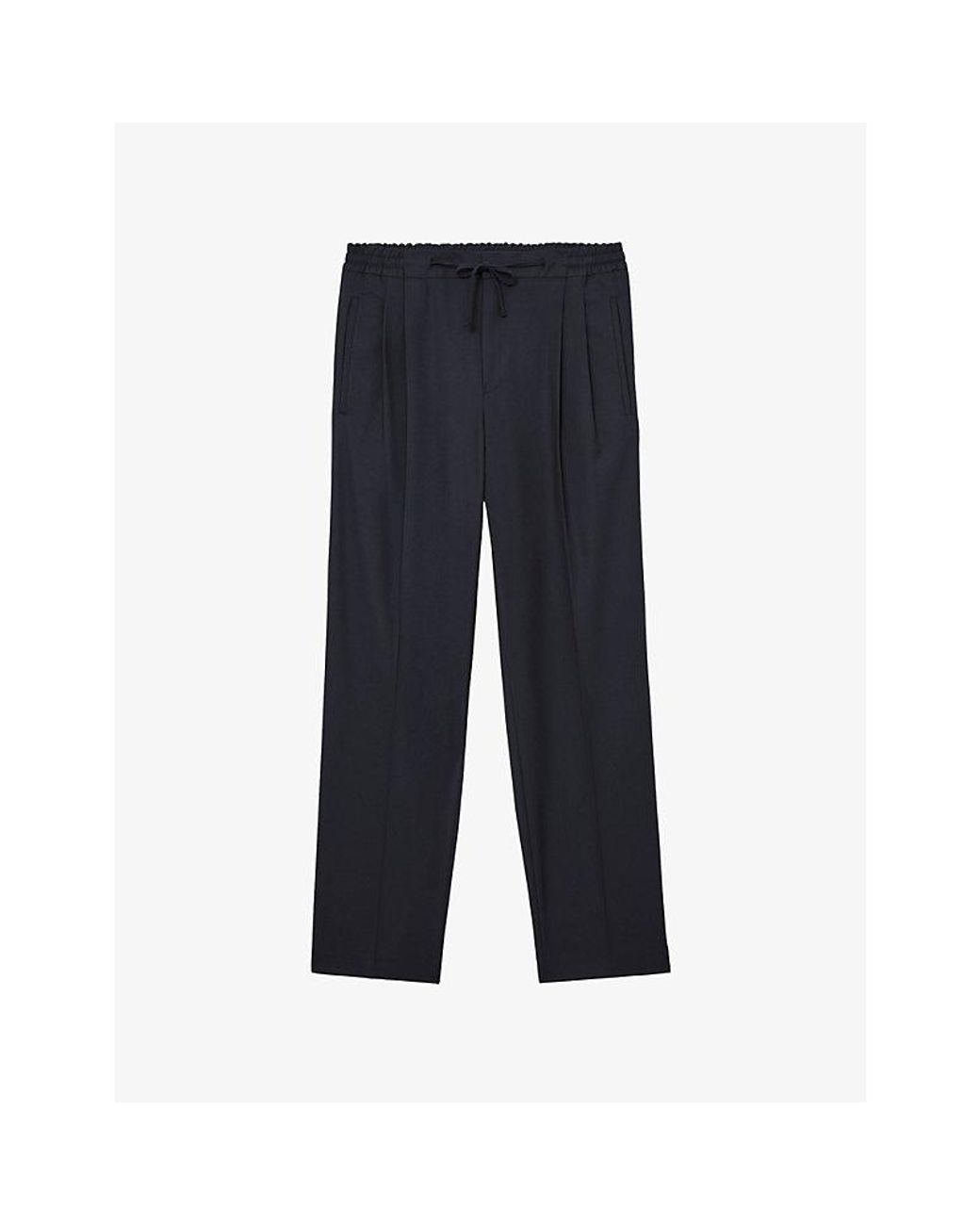 Reiss Blue Arden Relaxed-Fit Stretch-Woven Trousers for men