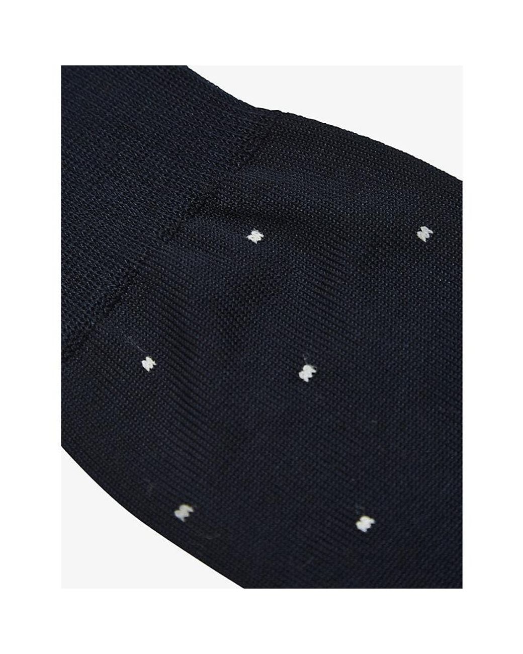 Reiss Black Mario Spot-Print Cotton Socks for men