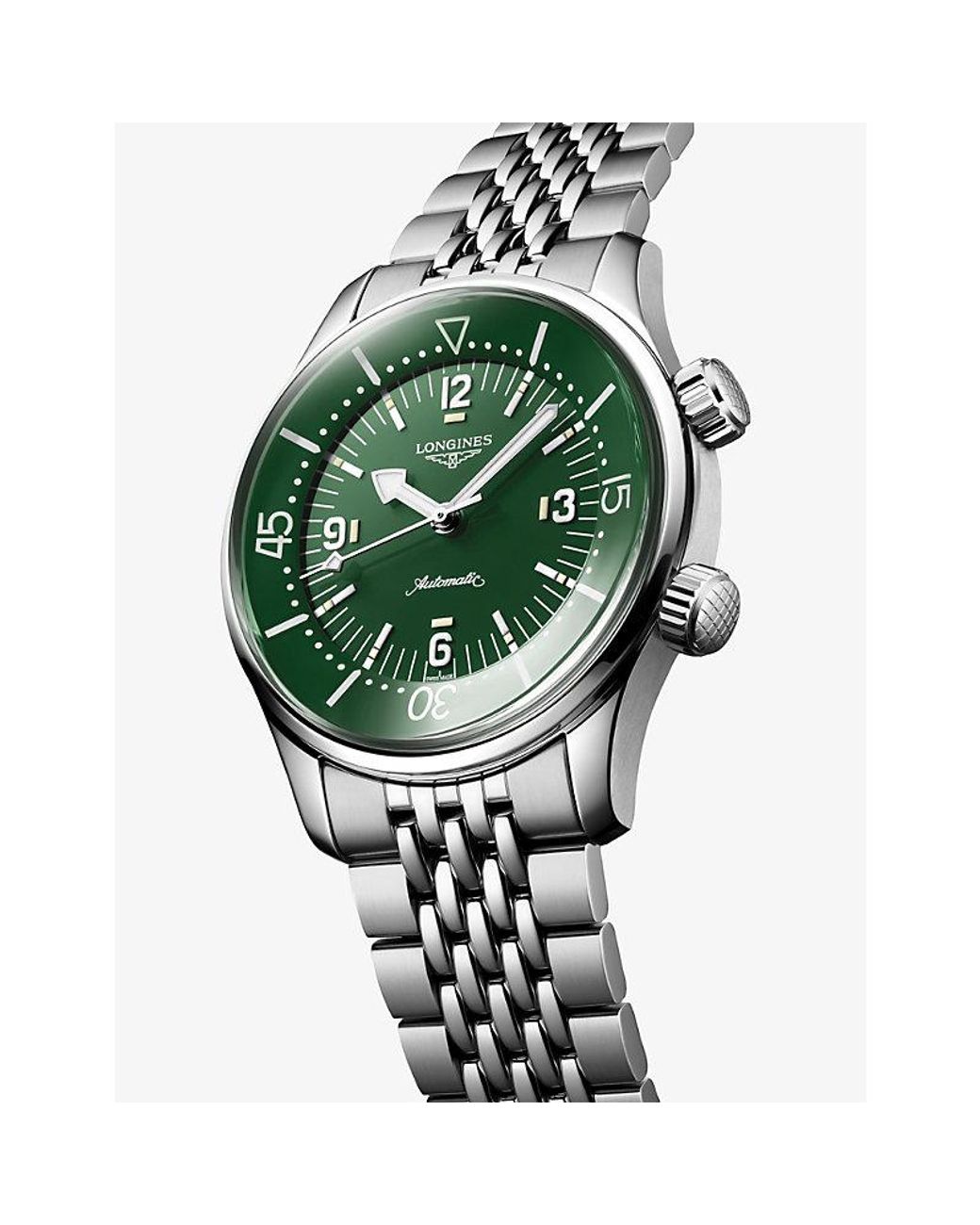 Longines Green L3.764.4.06.6 Legend Diver Stainless-Steel Automatic Watch