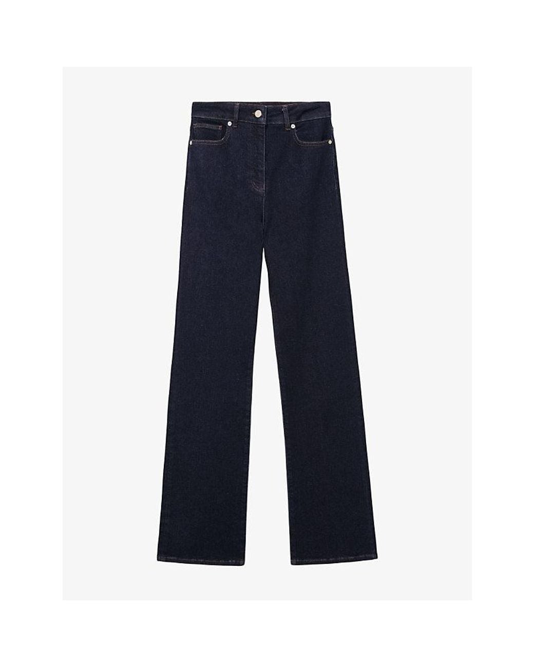 Reiss Blue Andi Bootcut High-Rise Stretch-Denim Jeans
