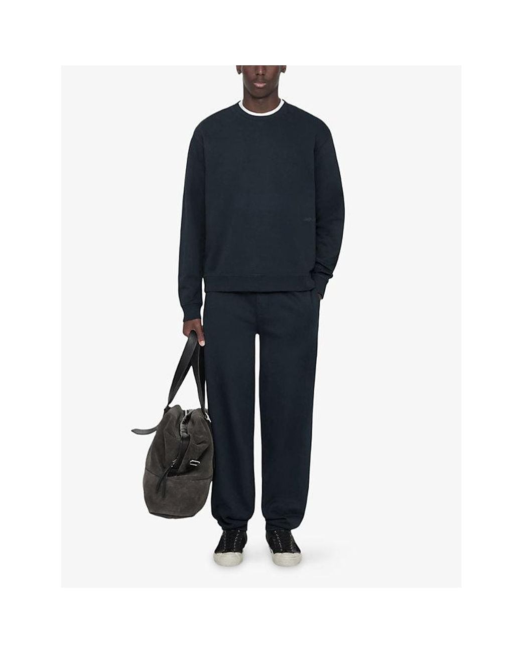 AllSaints Blue River Tapered-Leg Cotton Jogging Bottoms for men