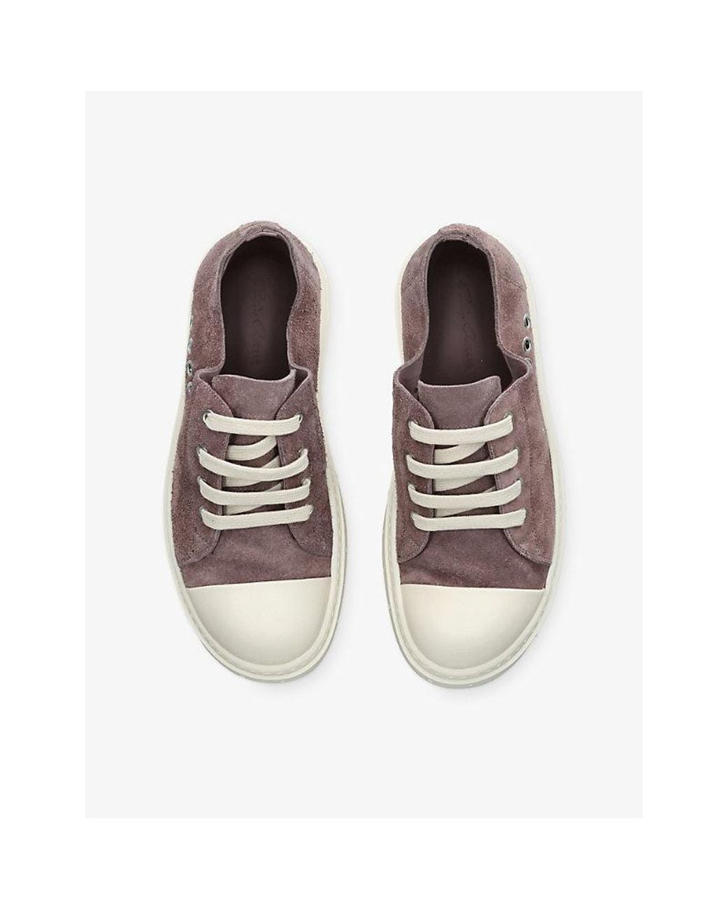 Rick Owens Pink Low Suede Trainers