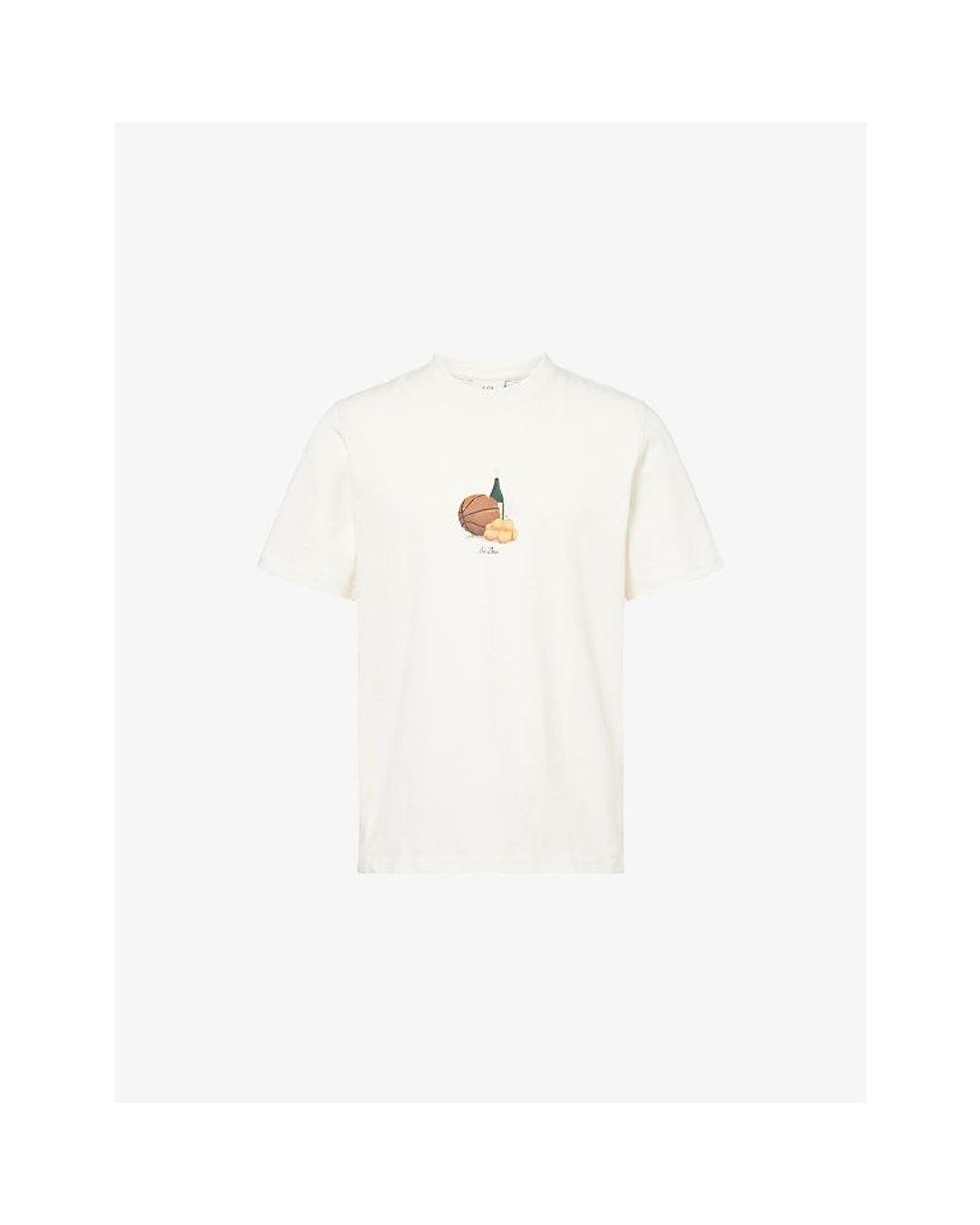Les Deux White Lemons Graphic-Print Cotton T-Shirt for men