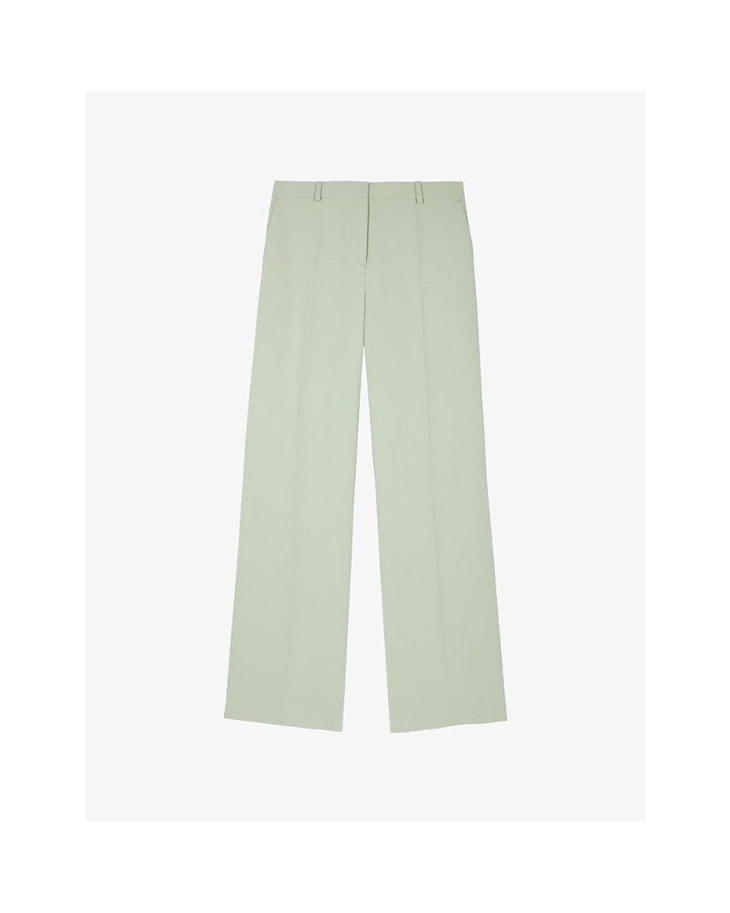 The Kooples Green Straight-Leg Tailored Woven Trousers