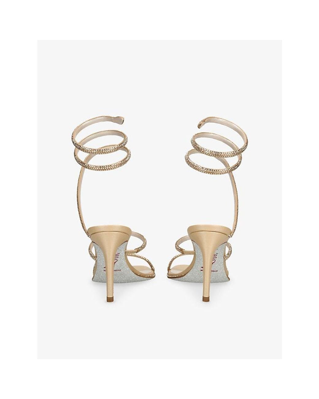 Rene Caovilla Metallic Cleo 80 Leather Heeled Sandals