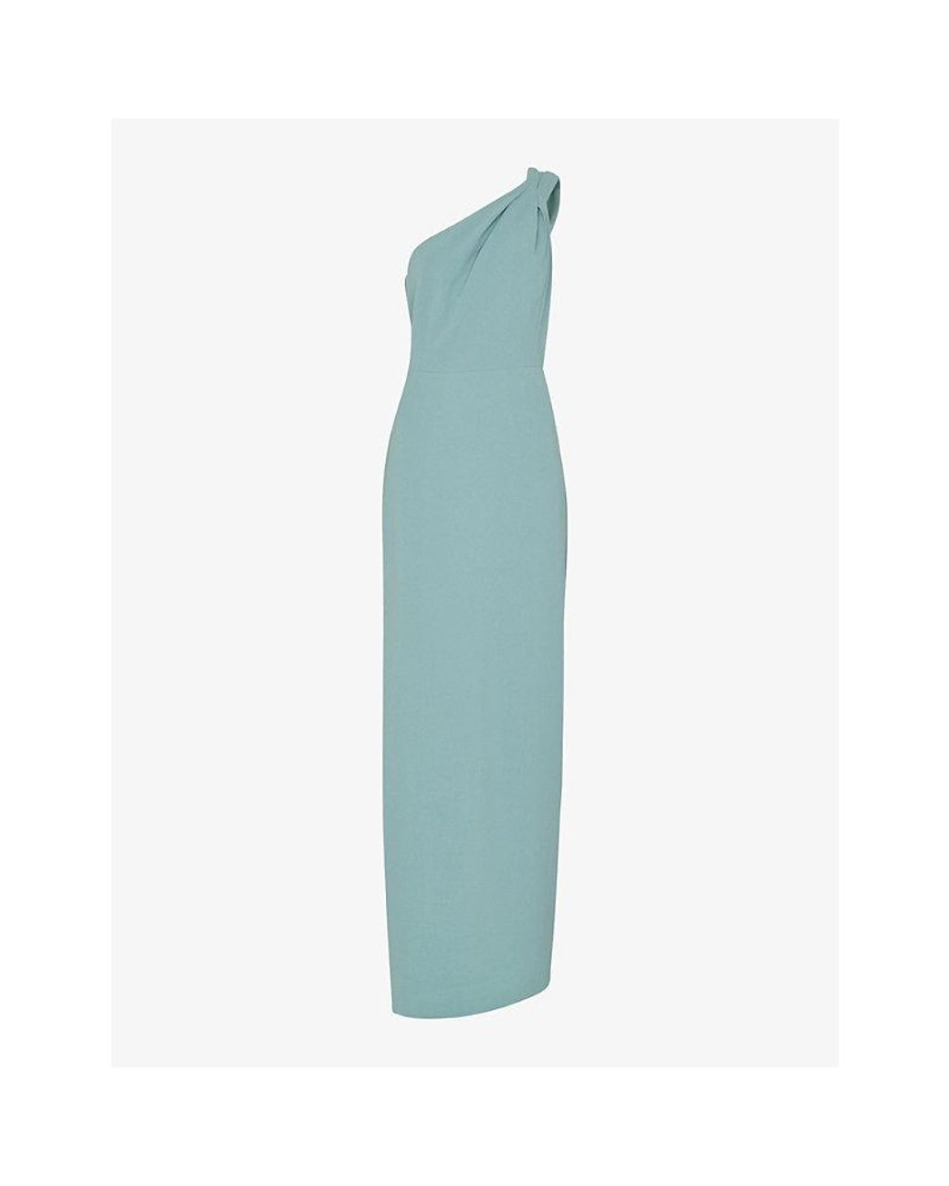 Whistles Blue Bethan One-Shoulder Stretch-Recycled-Polyester Maxi Dress