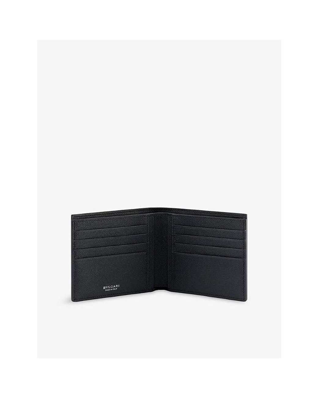 BVLGARI Black Hipster Compact Leather Wallet